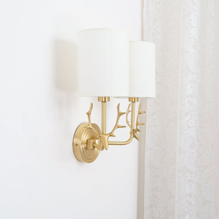 Mosiężna Lampa Ścienna w Kształcie Głowy Jelenia
