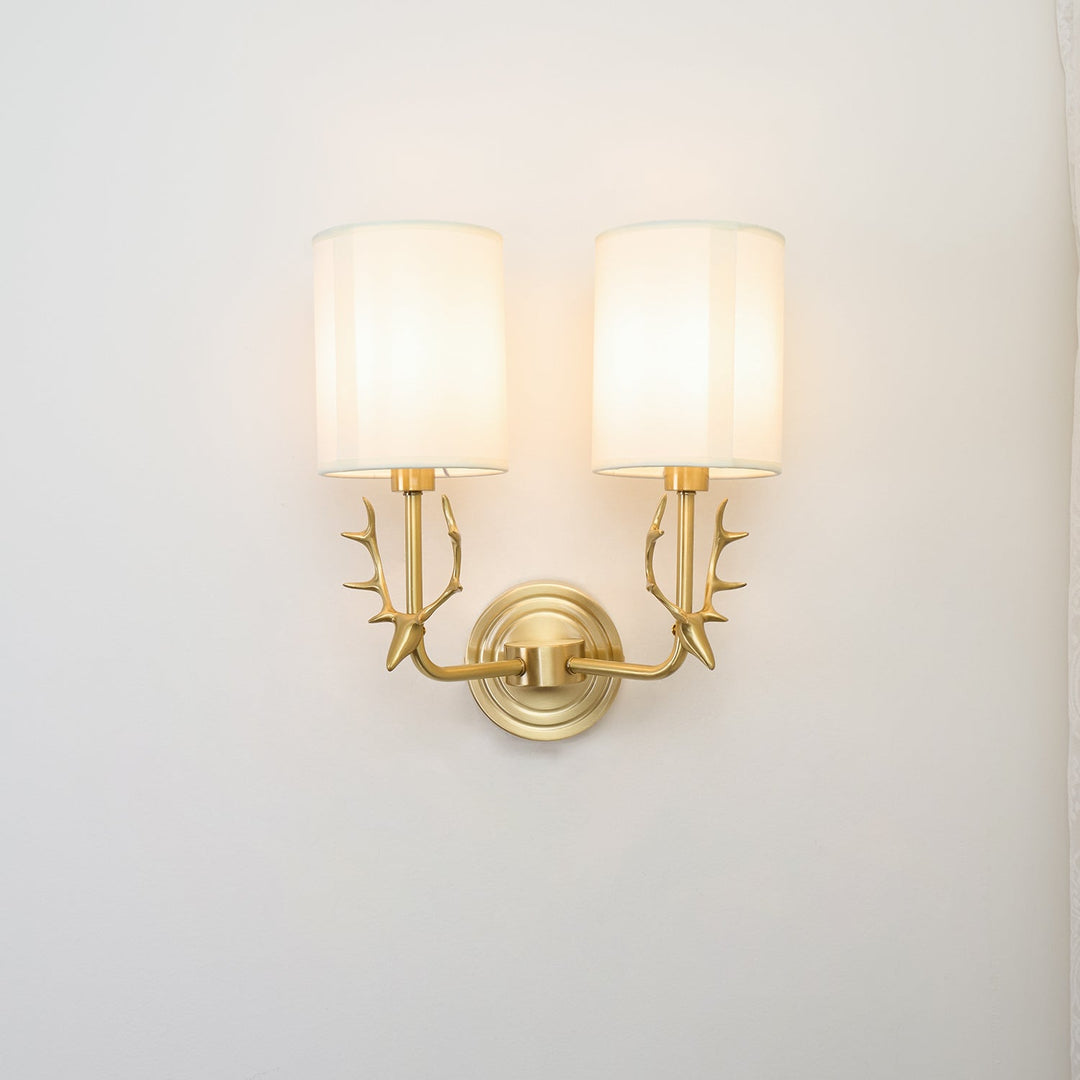 Mosiężna Lampa Ścienna w Kształcie Głowy Jelenia