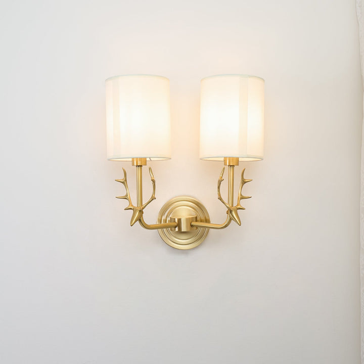 Mosiężna Lampa Ścienna w Kształcie Głowy Jelenia