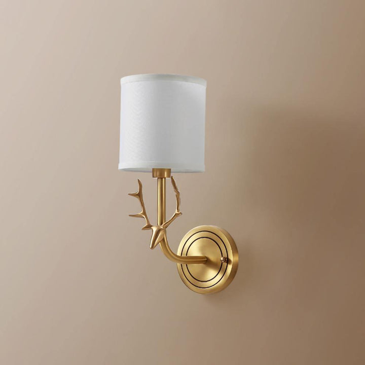 Mosiężna Lampa Ścienna w Kształcie Głowy Jelenia