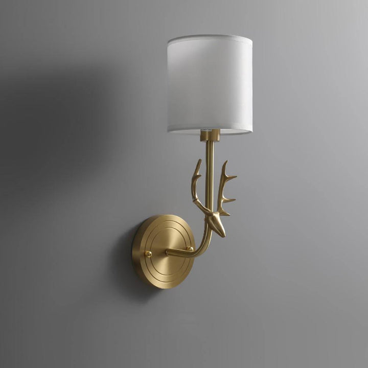 Mosiężna Lampa Ścienna w Kształcie Głowy Jelenia