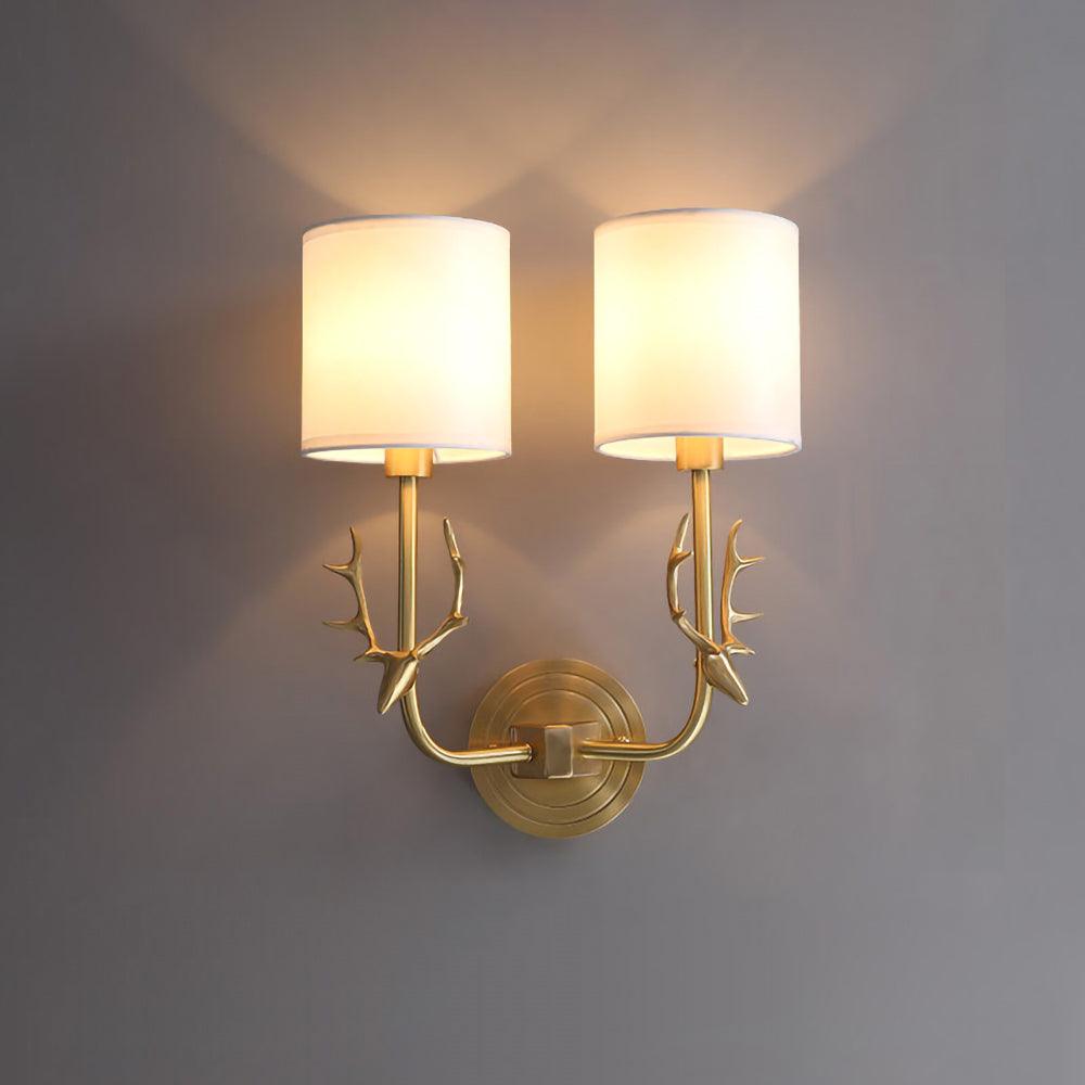 Mosiężna Lampa Ścienna w Kształcie Głowy Jelenia