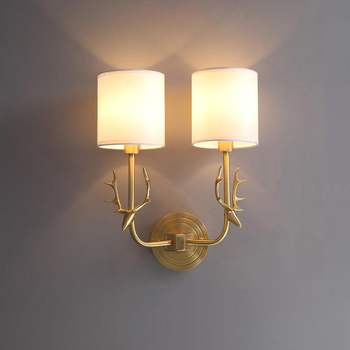 Mosiężna Lampa Ścienna w Kształcie Głowy Jelenia