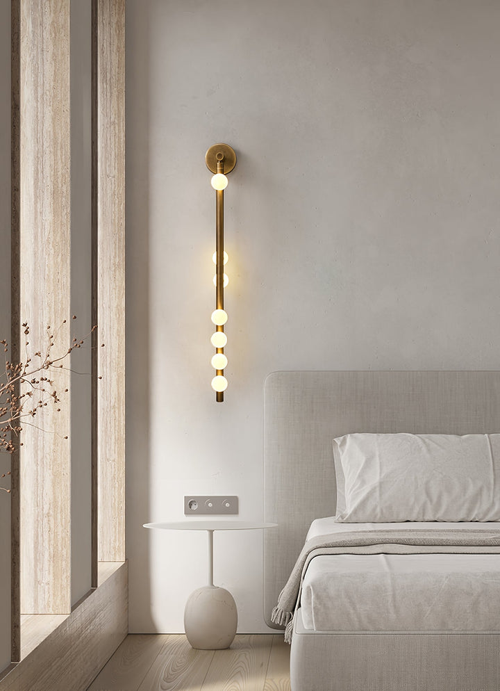 Lampa ścienna z mosiężnym szklanym rurką