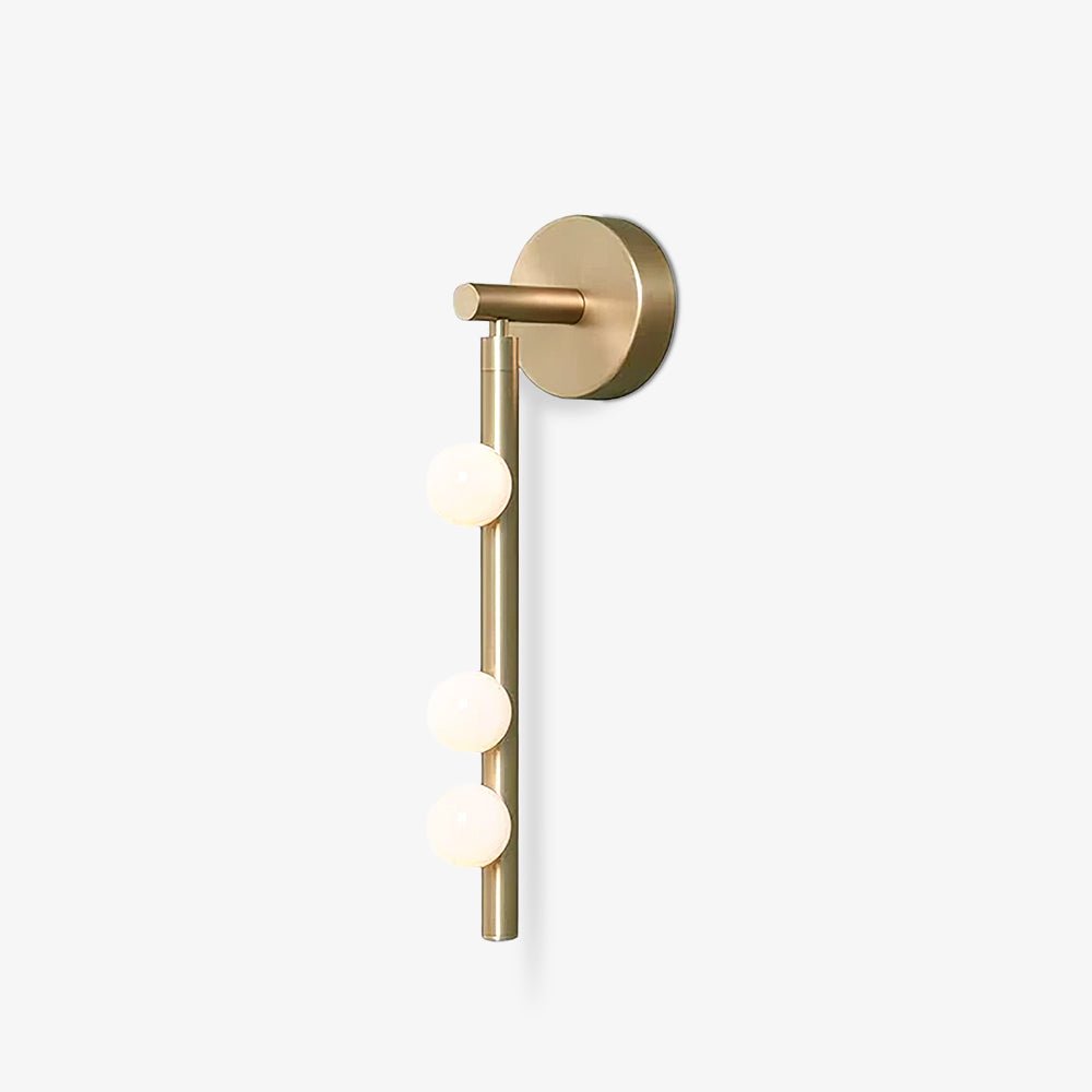 Lampa ścienna z mosiężnym kloszem i szklanym rurką