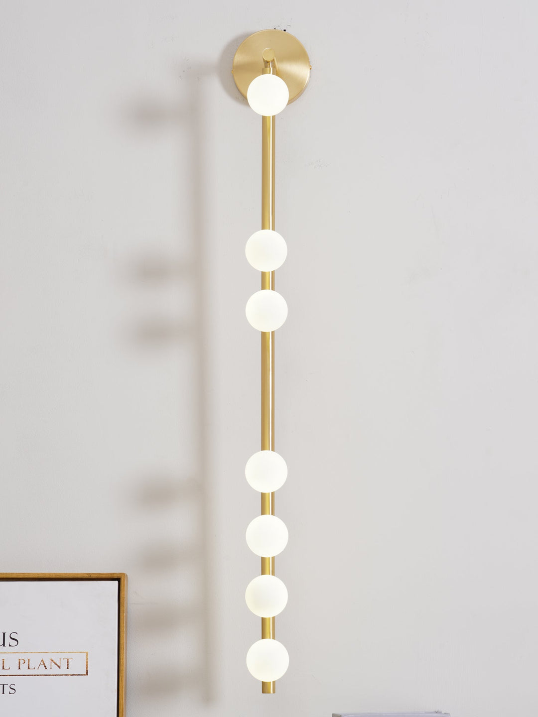 Lampa ścienna z mosiężnym szklanym rurką