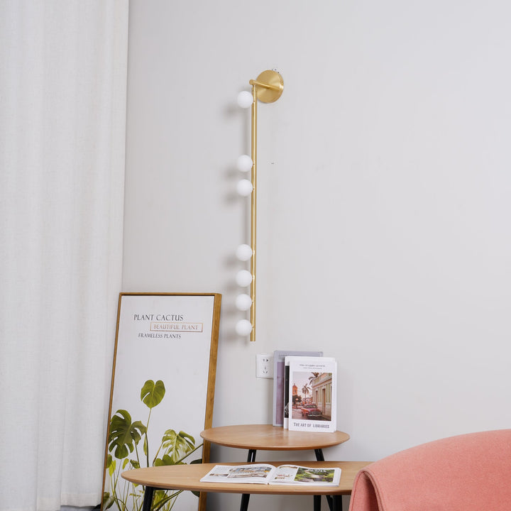 Lampa ścienna z mosiężnym szklanym rurką