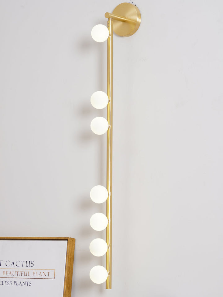 Lampa ścienna z mosiężnym szklanym rurką