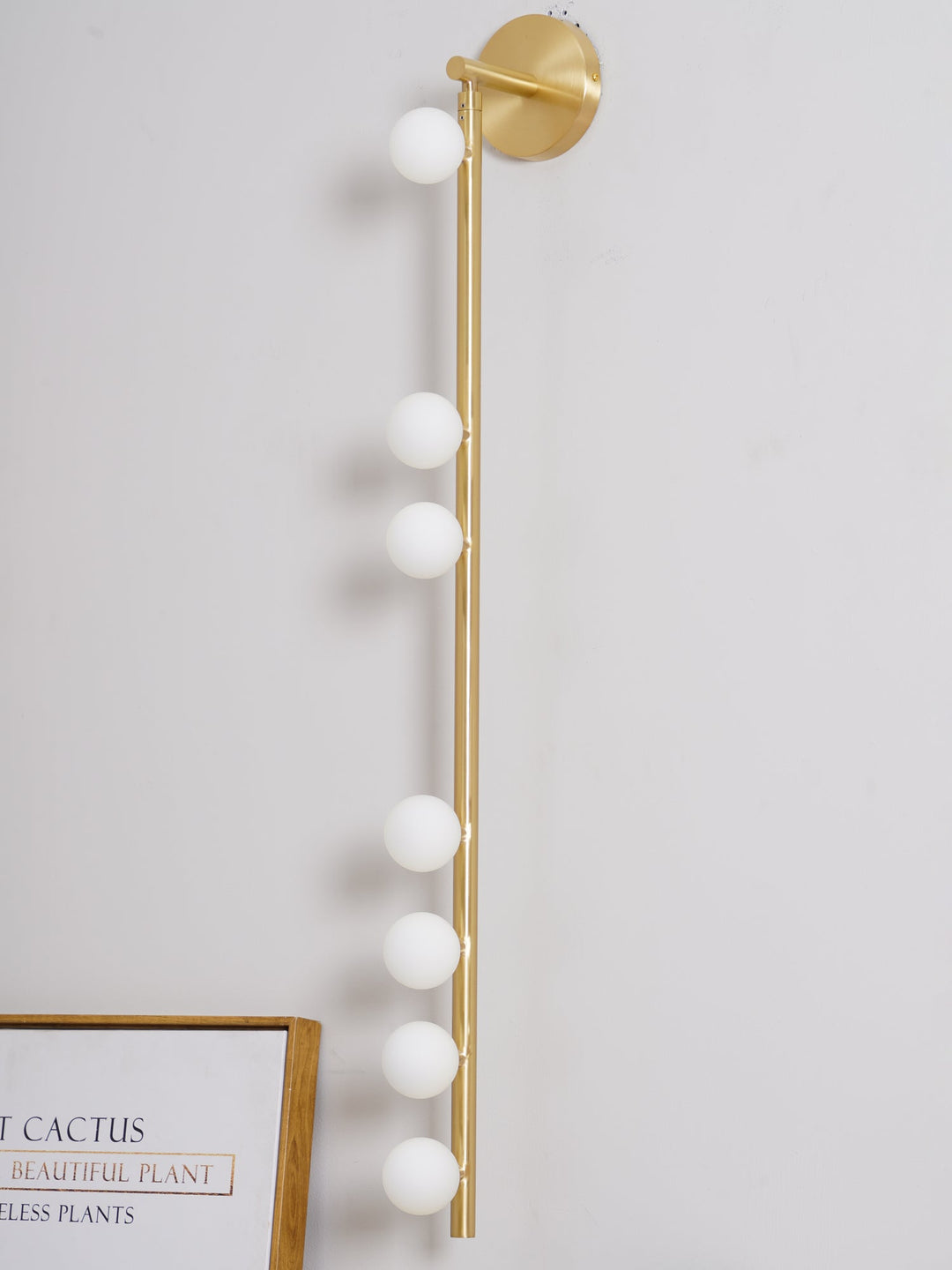 Lampa ścienna z mosiężnym szklanym rurką