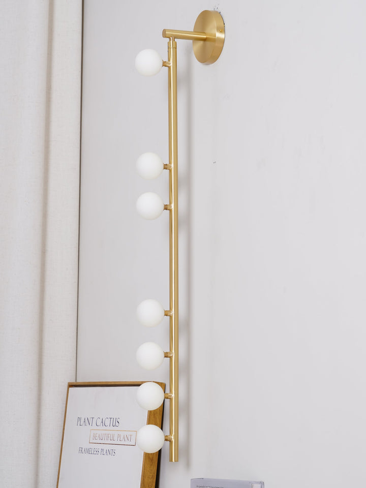 Lampa ścienna z mosiężnym szklanym rurką