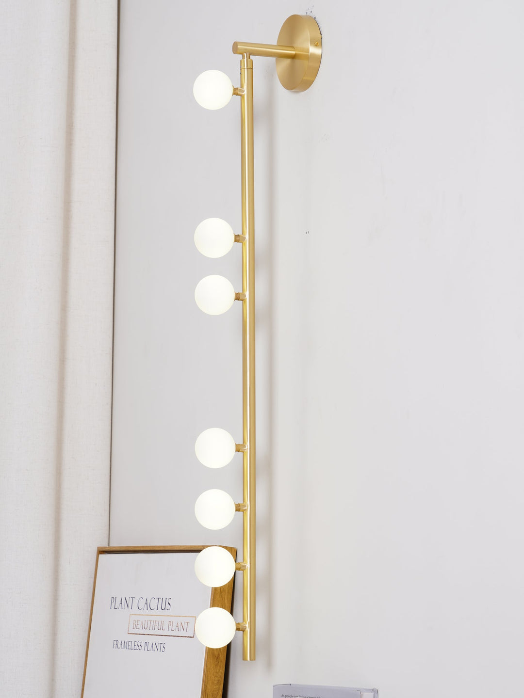 Lampa ścienna z mosiężnym szklanym rurką