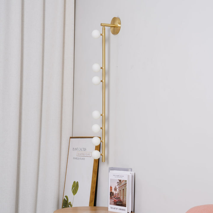 Lampa ścienna z mosiężnym szklanym rurką