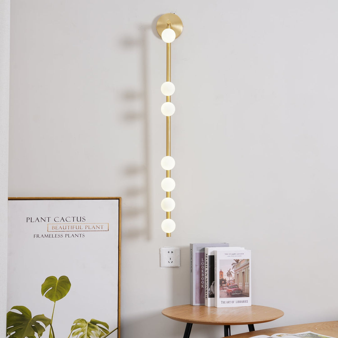 Lampa ścienna z mosiężnym szklanym rurką