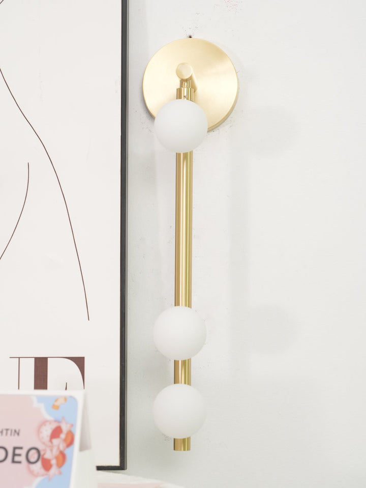 Lampa ścienna z mosiężnym szklanym rurką