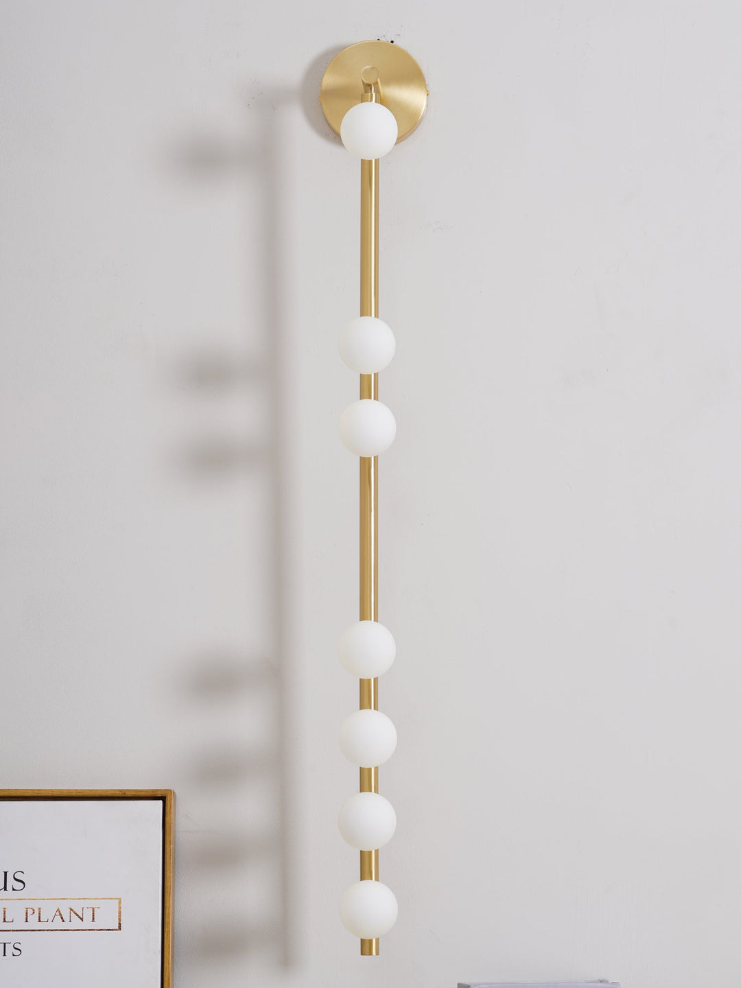 Lampa ścienna z mosiężnym szklanym rurką