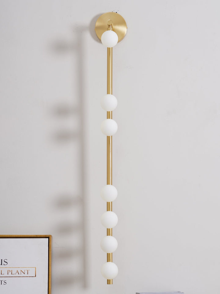 Lampa ścienna z mosiężnym szklanym rurką