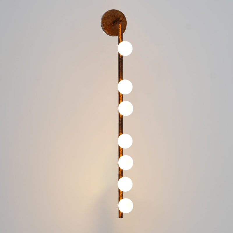 Lampa ścienna z mosiężnym szklanym rurką