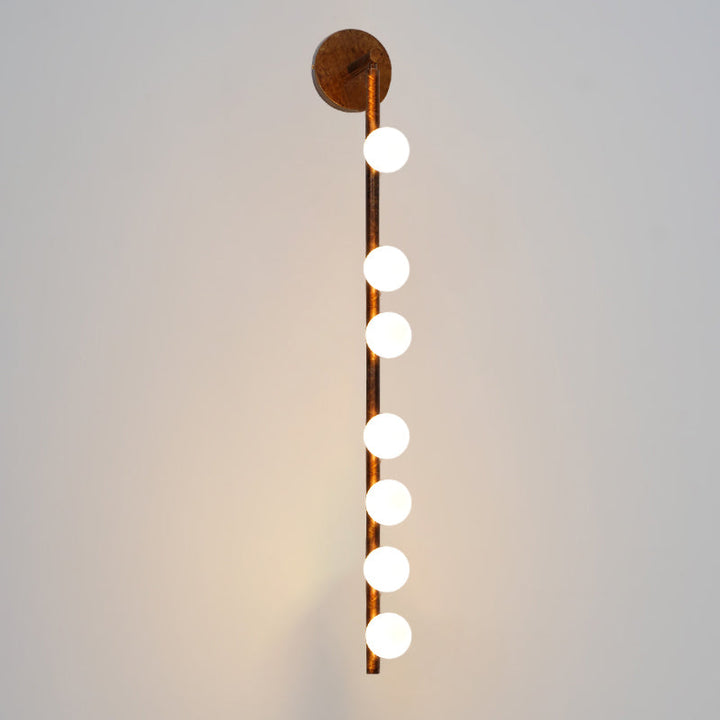Lampa ścienna z mosiężnym szklanym rurką