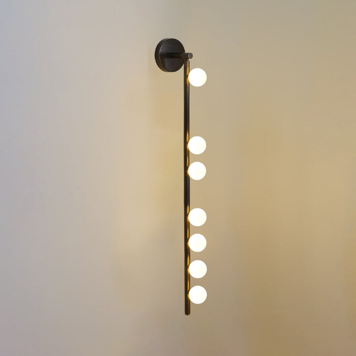 Lampa ścienna z mosiężnym szklanym rurką