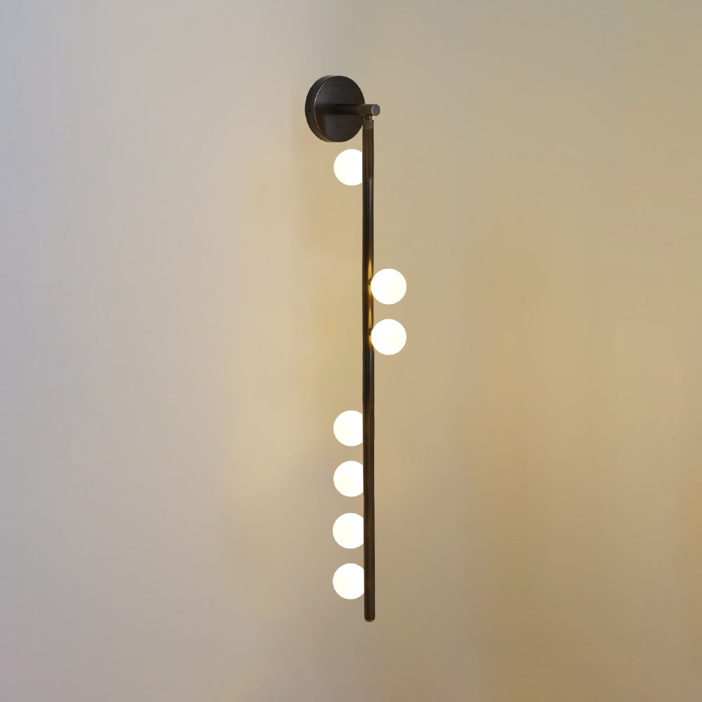 Lampa ścienna z mosiężnym szklanym rurką