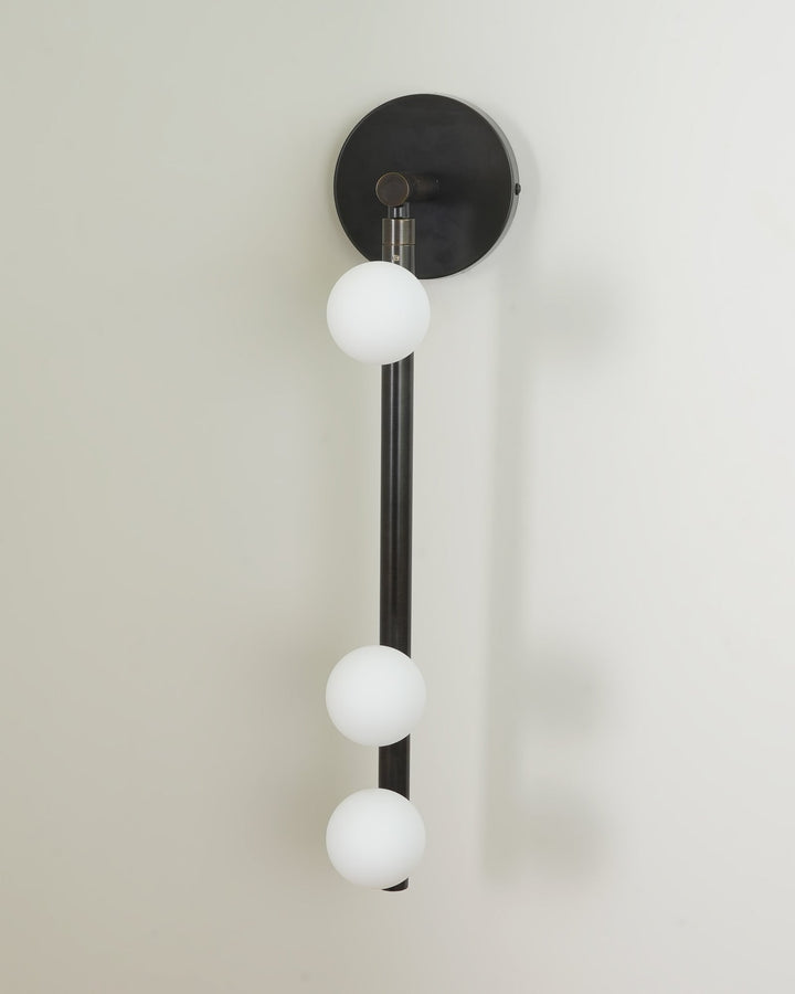 Lampa ścienna z mosiężnym szklanym rurką