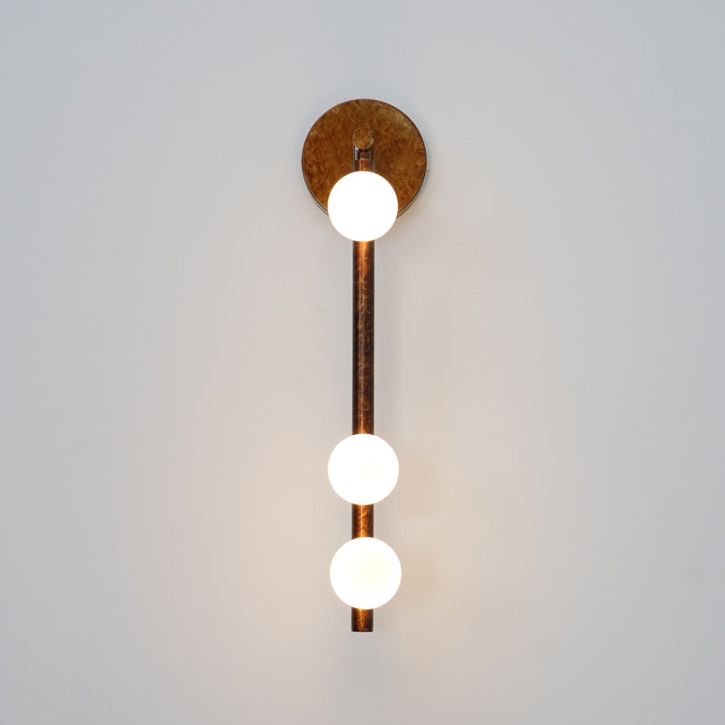 Lampa ścienna z mosiężnym szklanym rurką