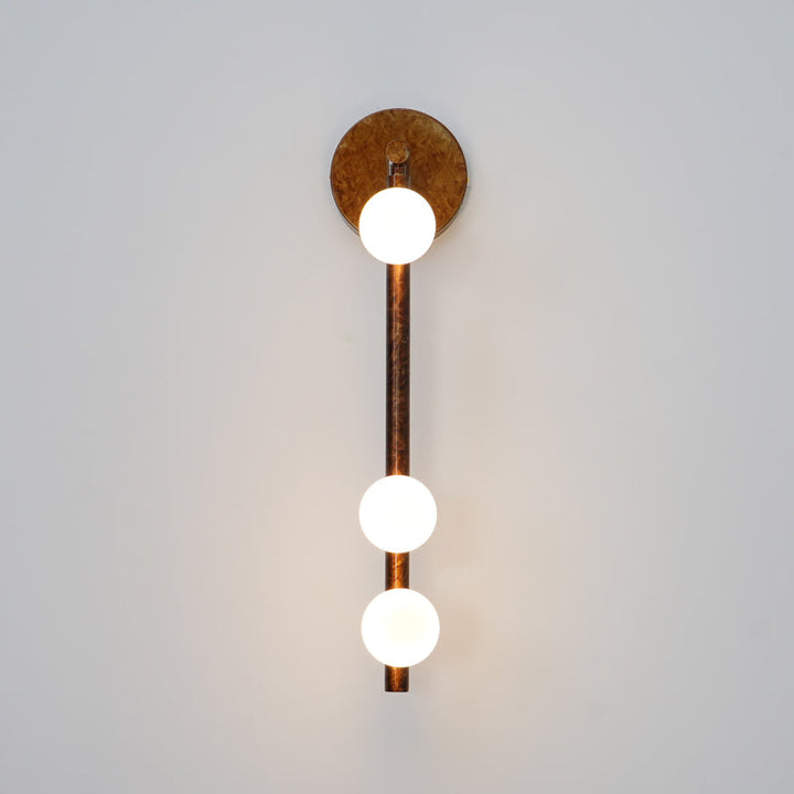 Lampa ścienna z mosiężnym szklanym rurką
