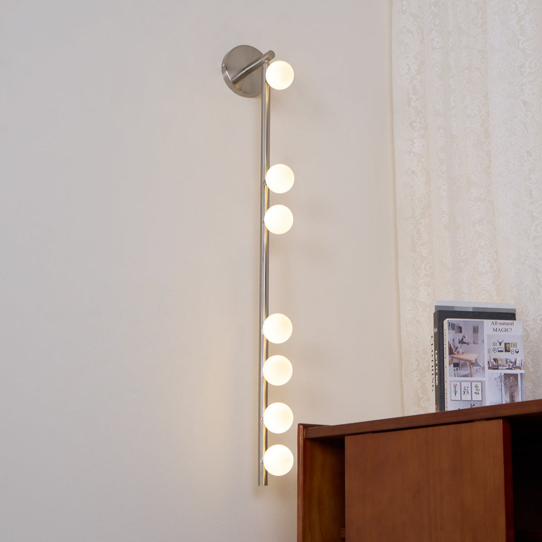 Lampa ścienna z mosiężnym szklanym rurką