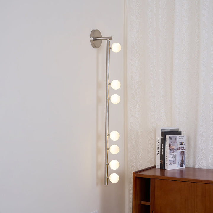 Lampa ścienna z mosiężnym szklanym rurką