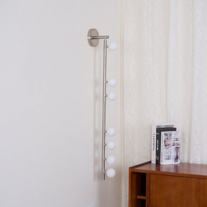 Lampa ścienna z mosiężnym szklanym rurką
