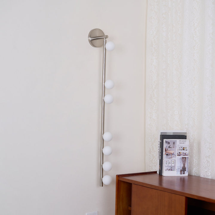 Lampa ścienna z mosiężnym szklanym rurką