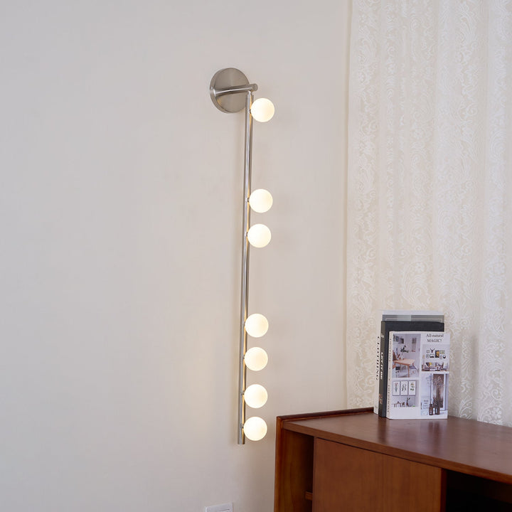Lampa ścienna z mosiężnym szklanym rurką