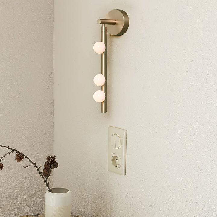 Lampa ścienna z mosiężnym szklanym rurką