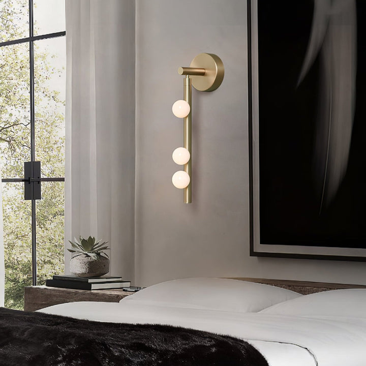 Lampa ścienna z mosiężnym szklanym rurką