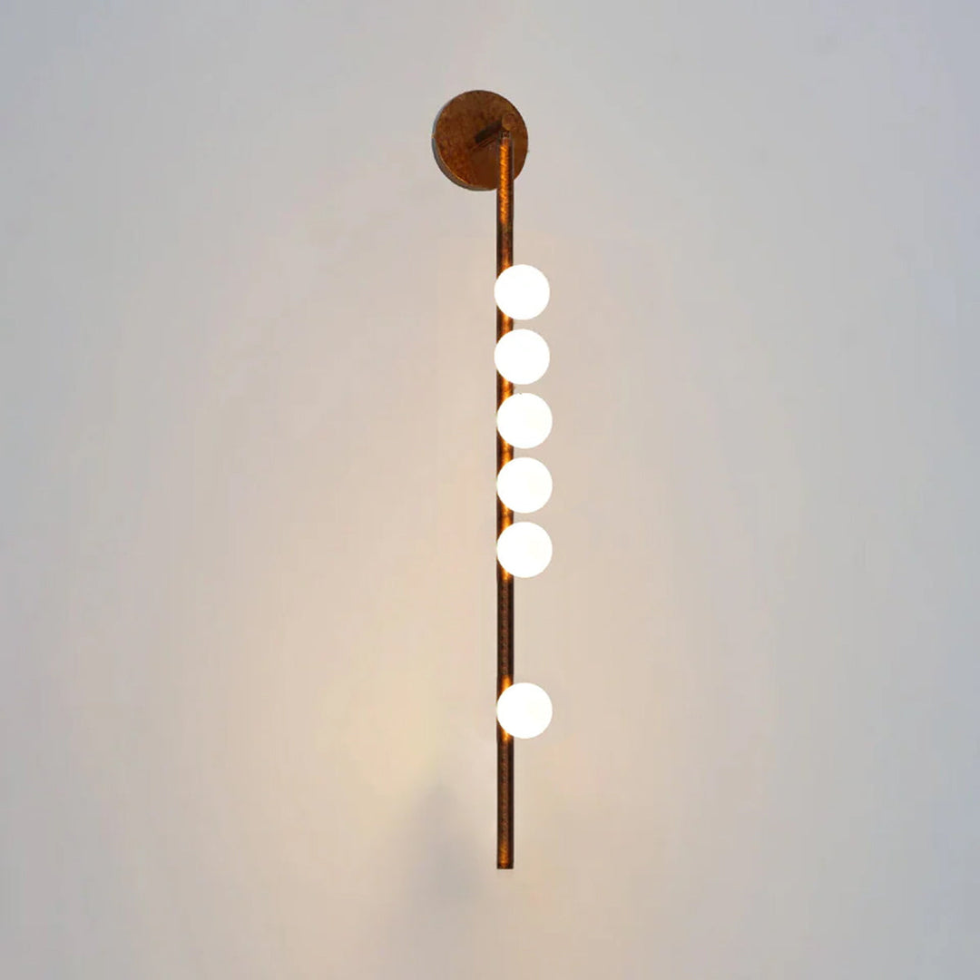 Lampa ścienna z mosiężnym szklanym rurką