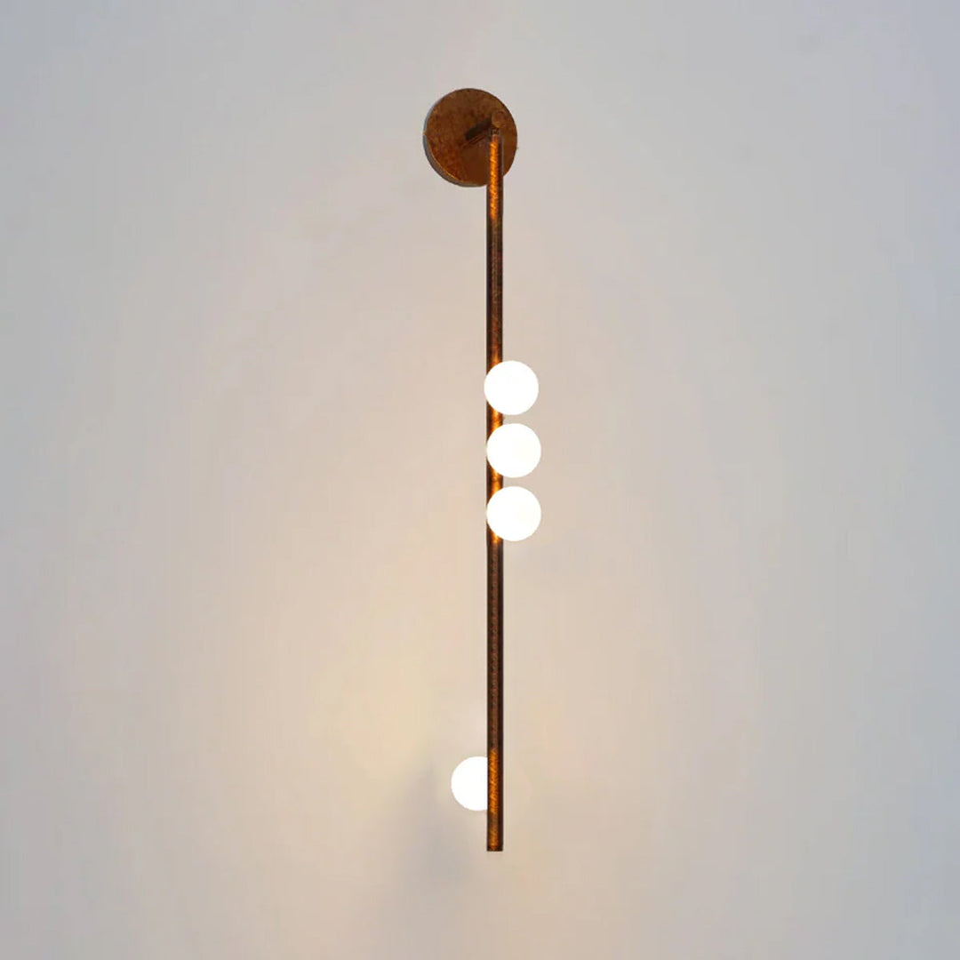 Lampa ścienna z mosiężnym szklanym rurką