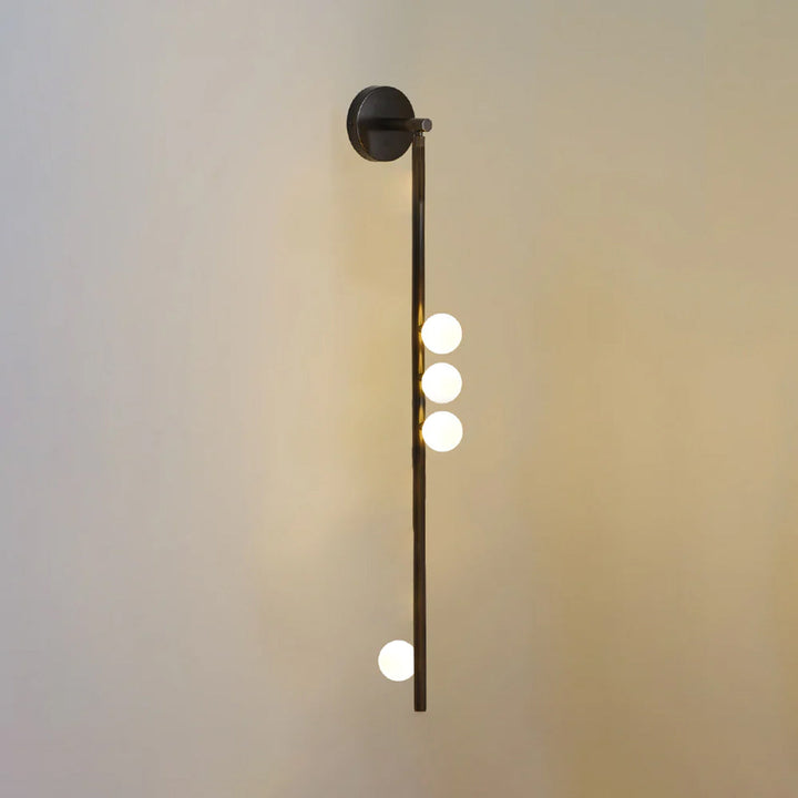 Lampa ścienna z mosiężnym szklanym rurką