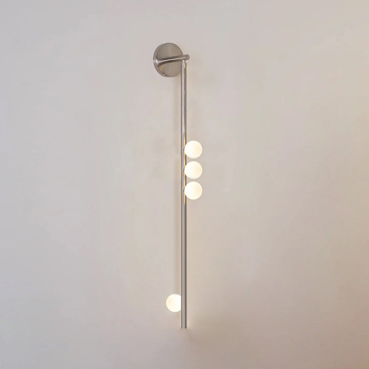 Lampa ścienna z mosiężnym szklanym rurką
