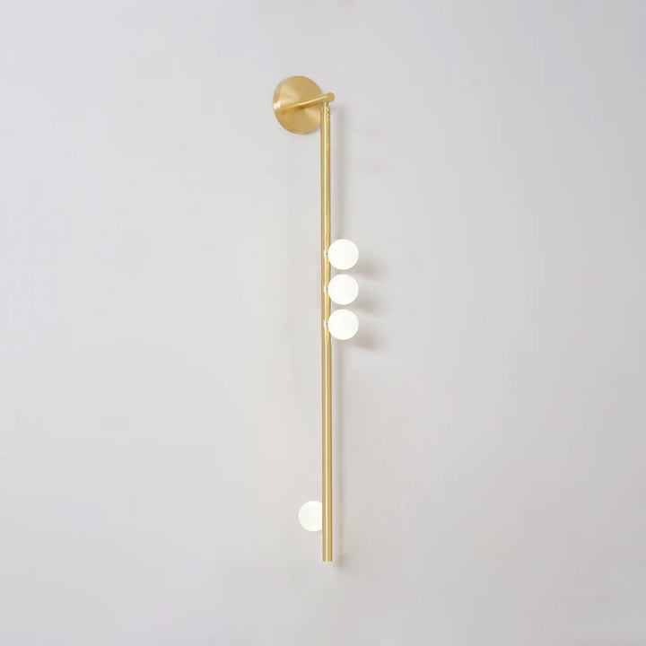 Lampa ścienna z mosiężnym szklanym rurką