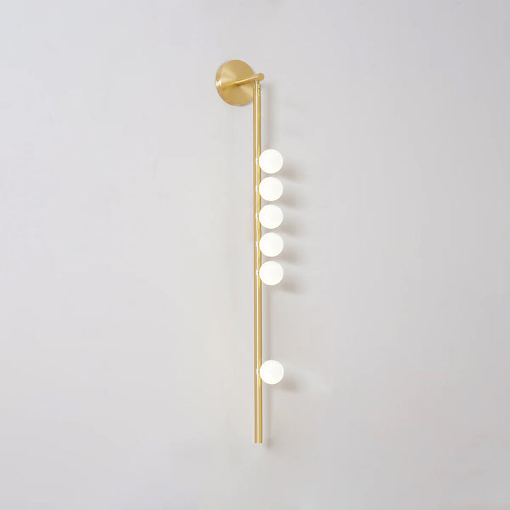 Lampa ścienna z mosiężnym szklanym rurką