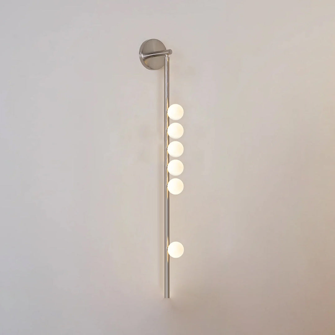 Lampa ścienna z mosiężnym szklanym rurką