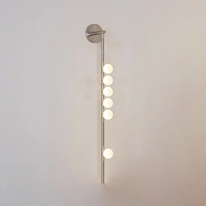 Lampa ścienna z mosiężnym szklanym rurką