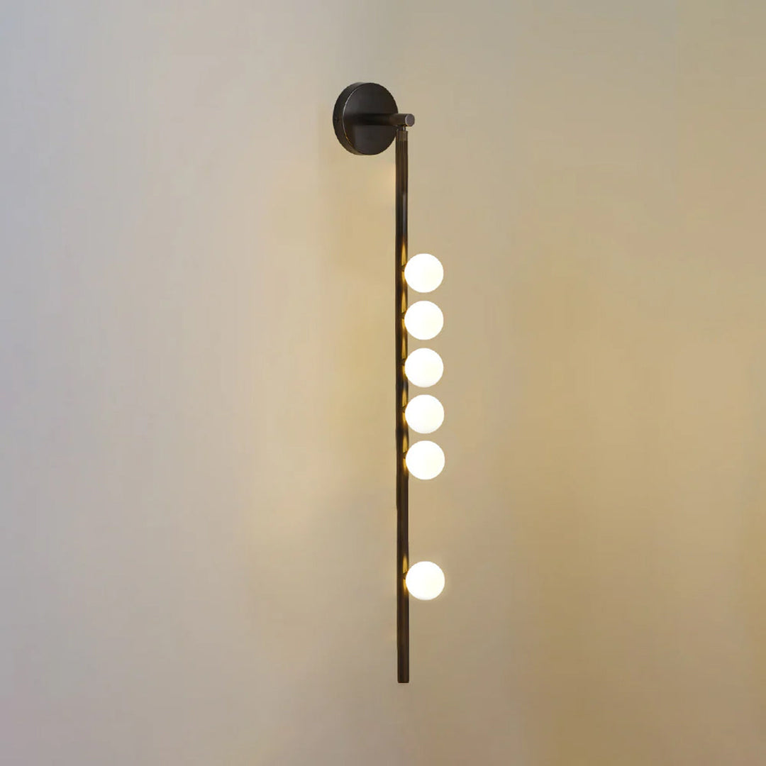 Lampa ścienna z mosiężnym szklanym rurką