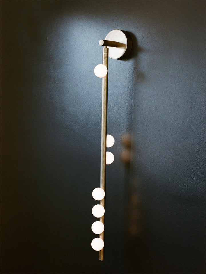 Lampa ścienna z mosiężnym szklanym rurką