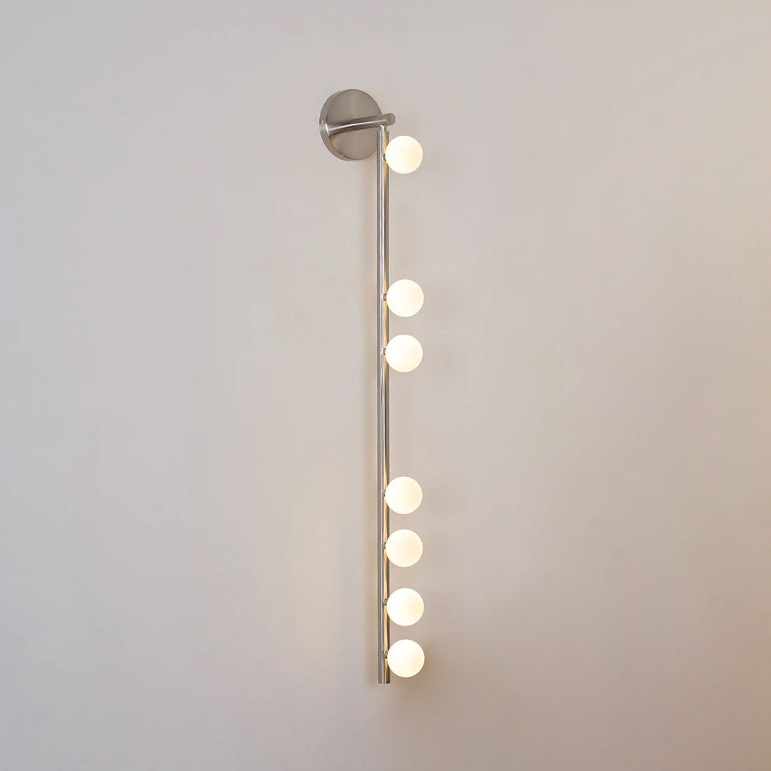 Lampa ścienna z mosiężnym szklanym rurką