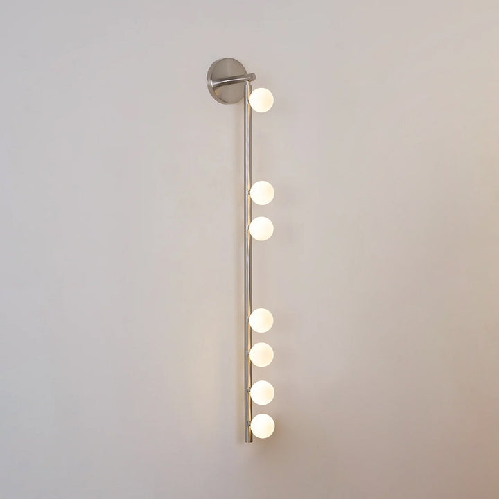 Lampa ścienna z mosiężnym szklanym rurką