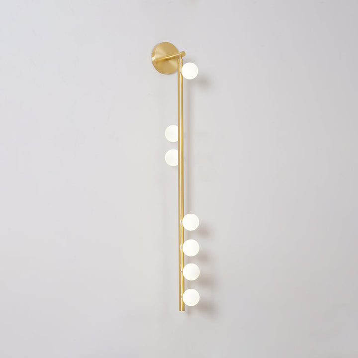 Lampa ścienna z mosiężnym szklanym rurką