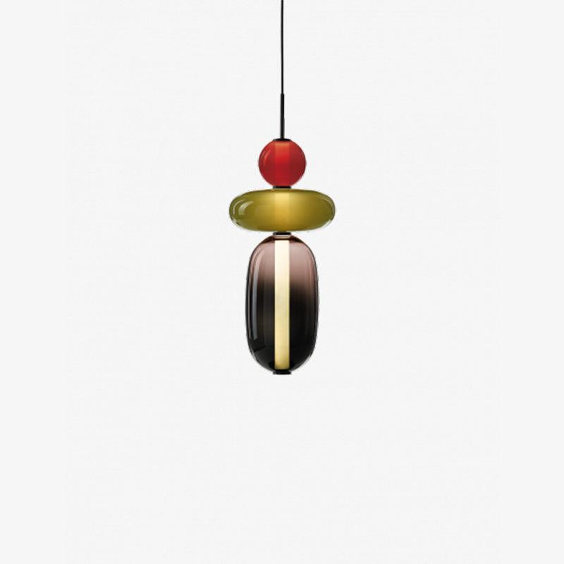 Lampa wisząca z cukrowego szkła