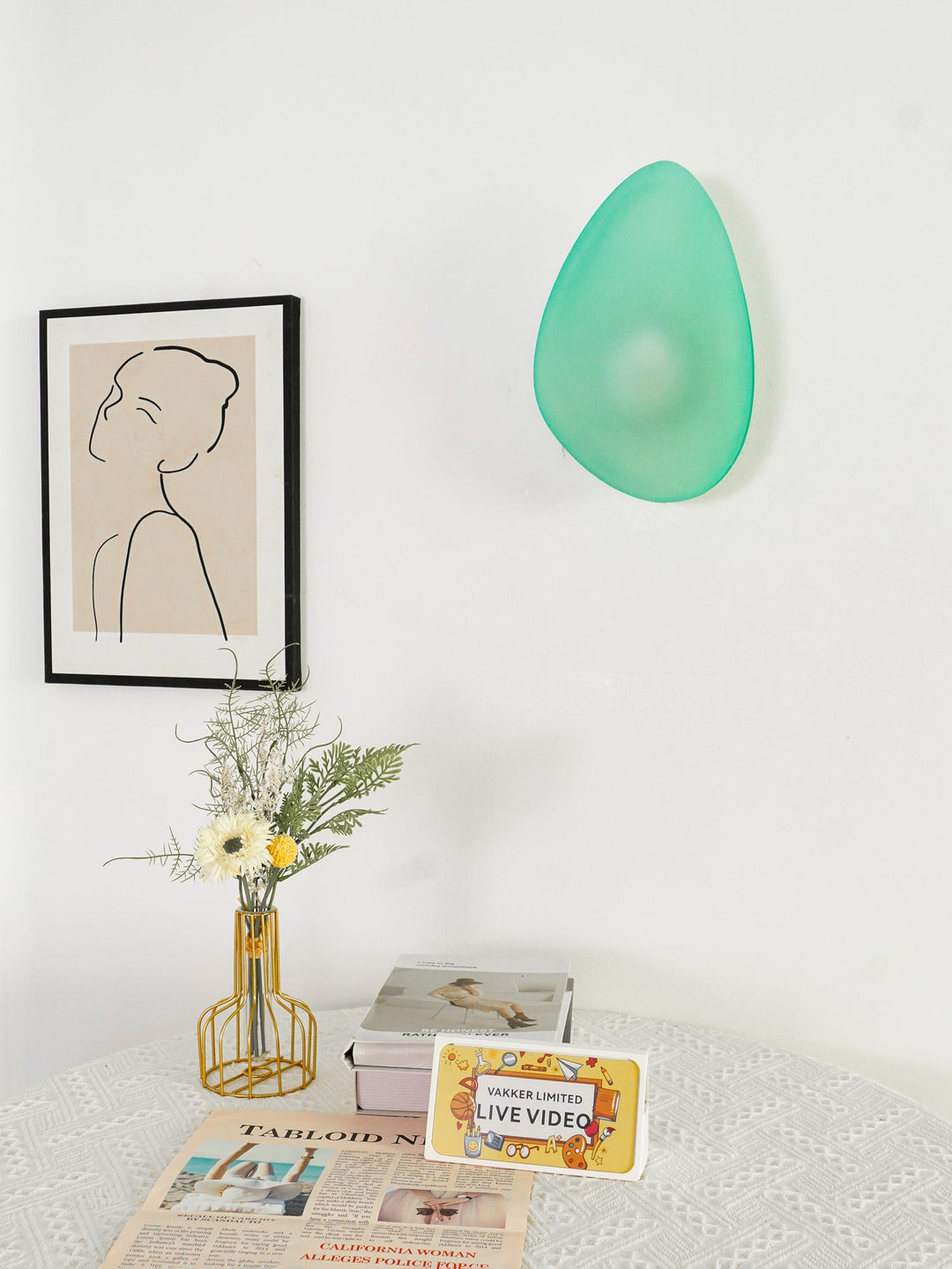 Lampa Ścienna z Bąbelkowego Szkła