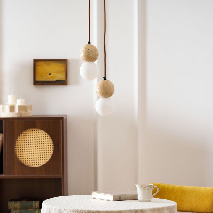 Lampa Wisząca Camille z Travertynu